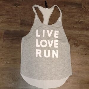 Gray and White Graphic Tank Top
